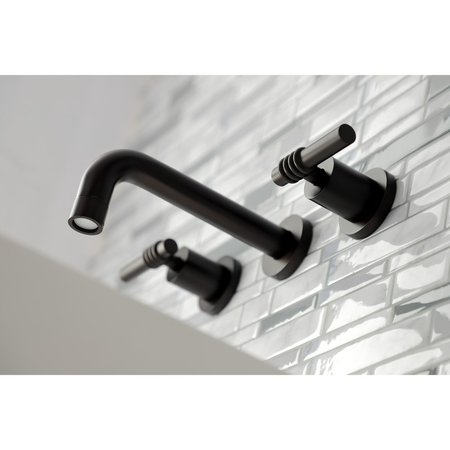 Kingston Brass KS8125ML Milano 2-Handle 8" Wall Mount Bathroom Faucet, Oil Rubbed Brnz KS8125ML
